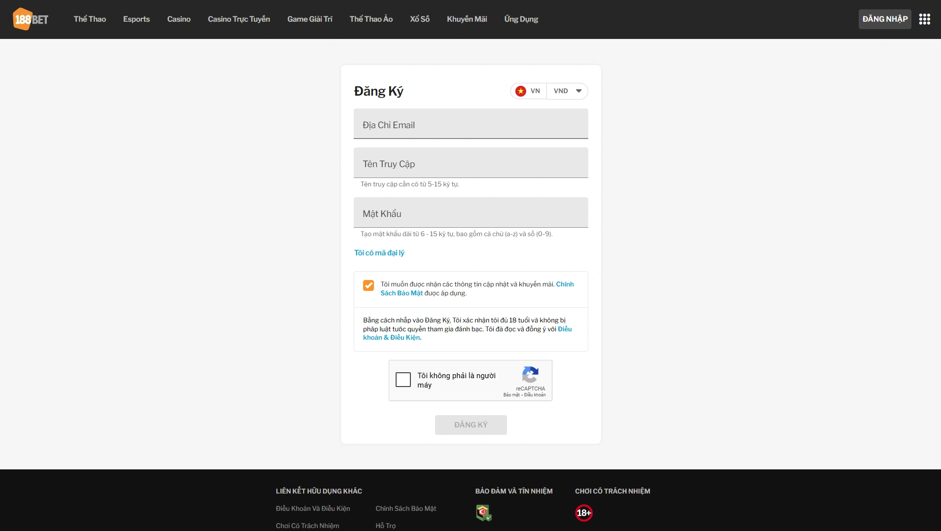 Quick registration steps via 188BET app